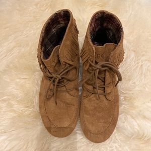 ROXY Faux Leather Moccasin Booties